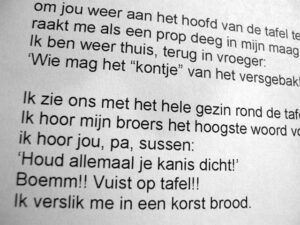 Kontje van het brood, tekst An Henkelman