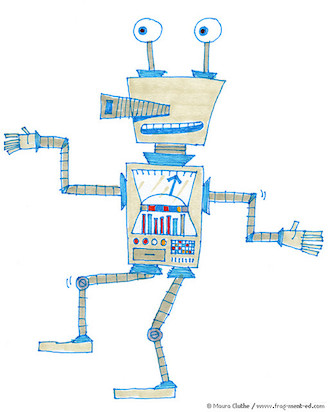 Robot met ogen op steeltjes