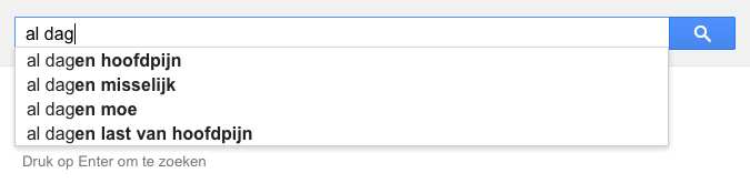 al dag (Google-poëzie)