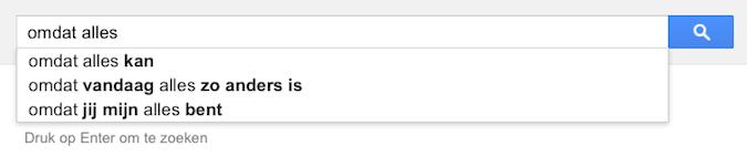 omdat alles (Google-poëzie)