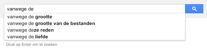 vanwege de (Google-poëzie)